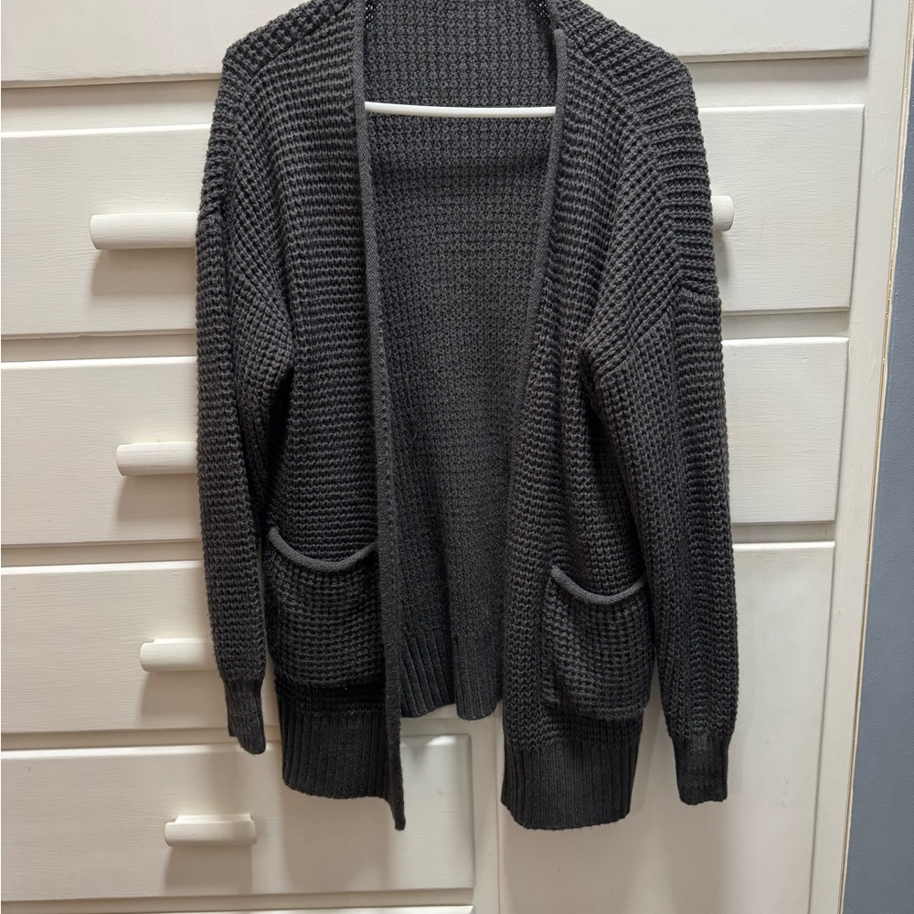 Zenana Charcoal Knit Cardigan